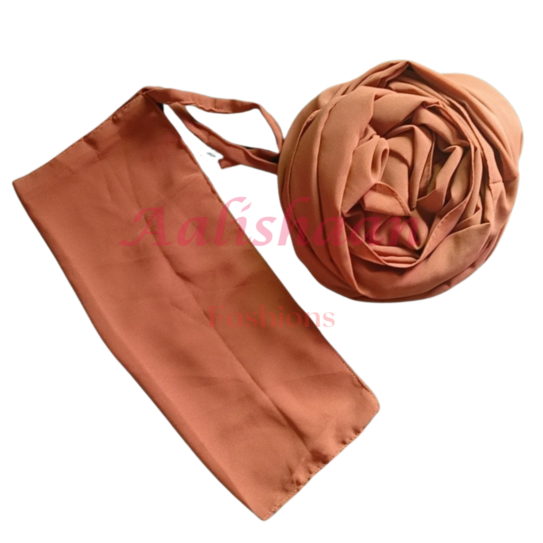 Skin Brown  - Premium Georgette Hijab - Niqab -Set