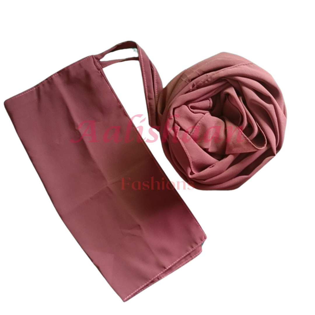 Light pink purple  - Premium Georgette Hijab - Niqab -Set