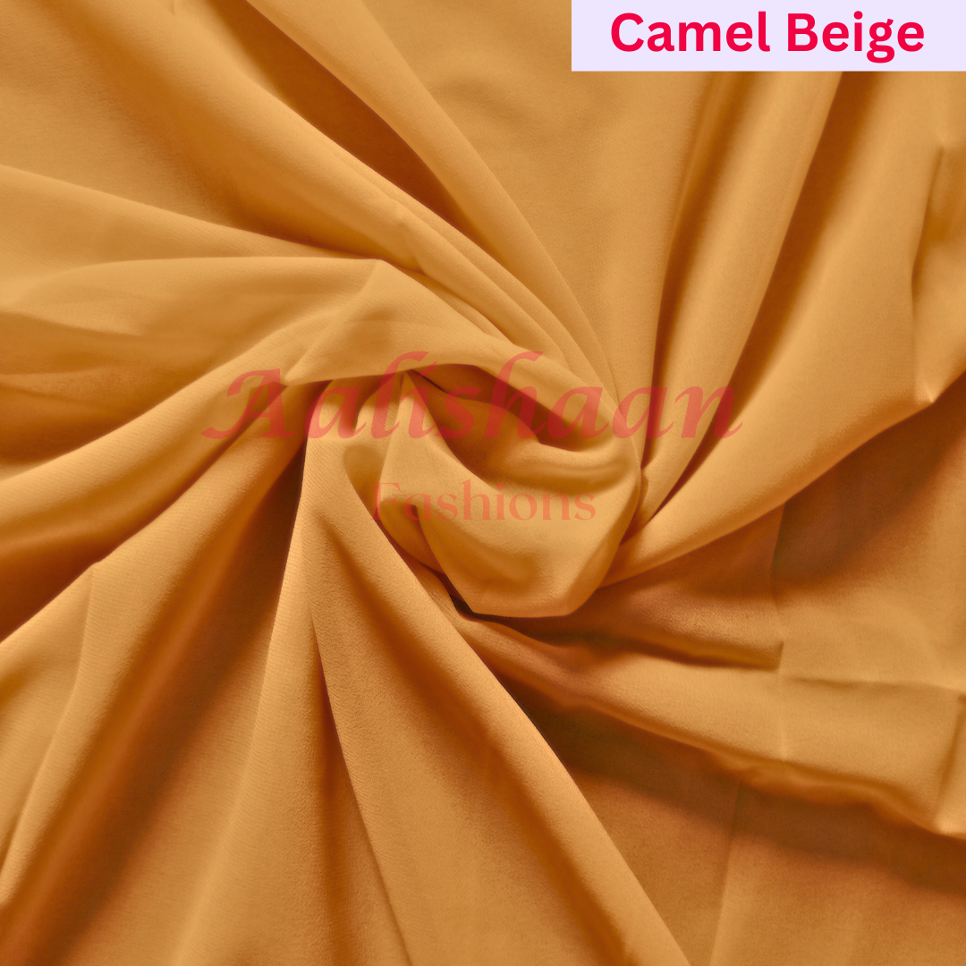 Camel Beige - Premium Georgette Hijab - Aalishaan Fashions