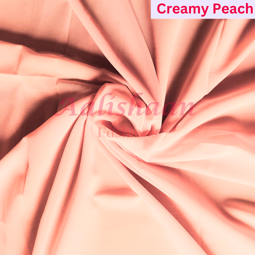 Creamy Peach - Premium Georgette Hijab - Aalishaan Fashions