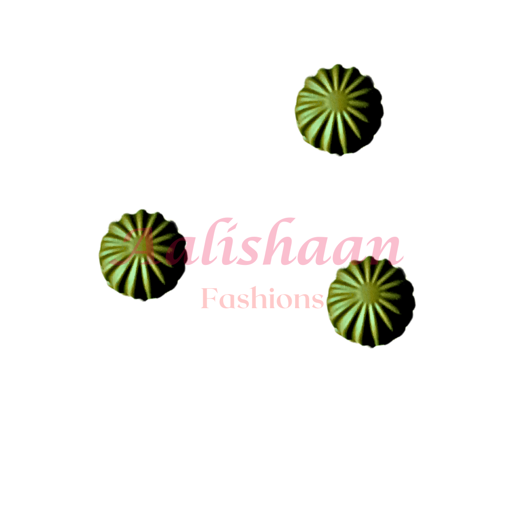 Matte Hijab Magnets (Flower) - Green - Aalishaan Fashions