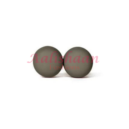 Matte Hijab Magnets (Circle) - Grey - (Pair of 2) - Aalishaan Fashions