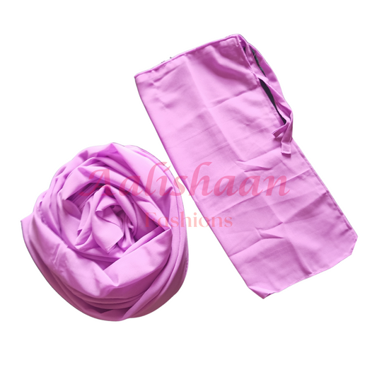 Light Purple - Premium Georgette Hijab - Niqab -Set - Aalishaan Fashions