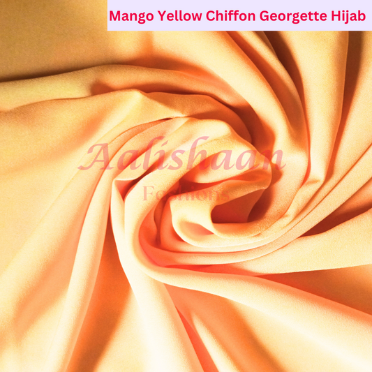 Mango Yellow - Premium Georgette Hijab - Aalishaan Fashions