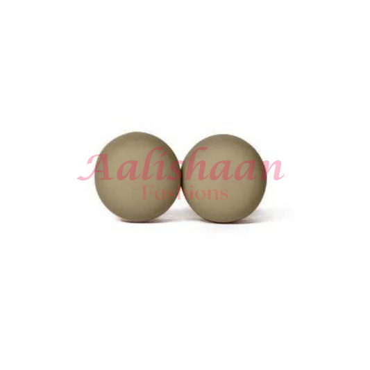 Matte Hijab Magnets (Circle) - Mud - (Pair of 2) - Aalishaan Fashions