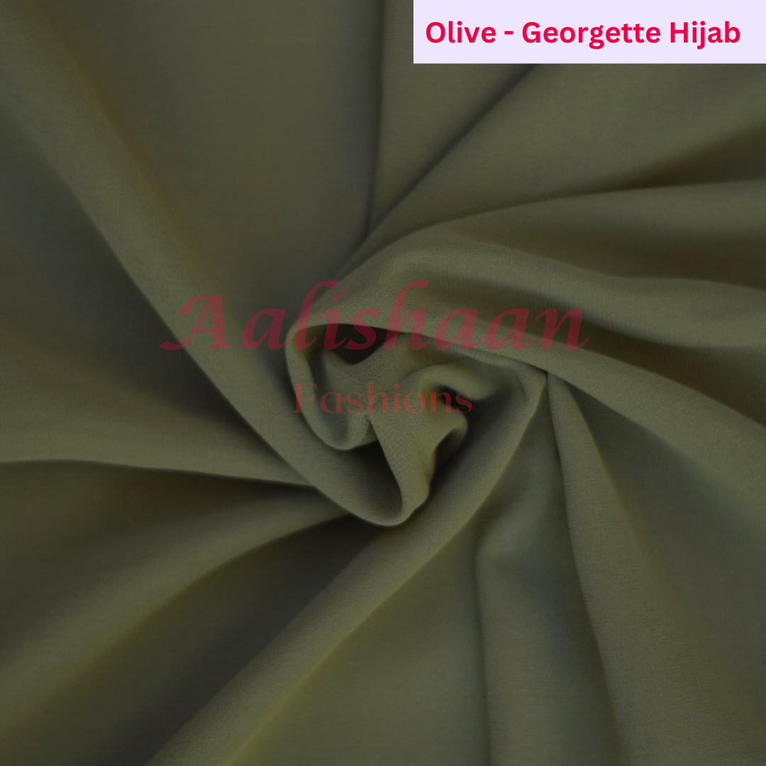 Olive - Premium Georgette Hijab - Aalishaan Fashions