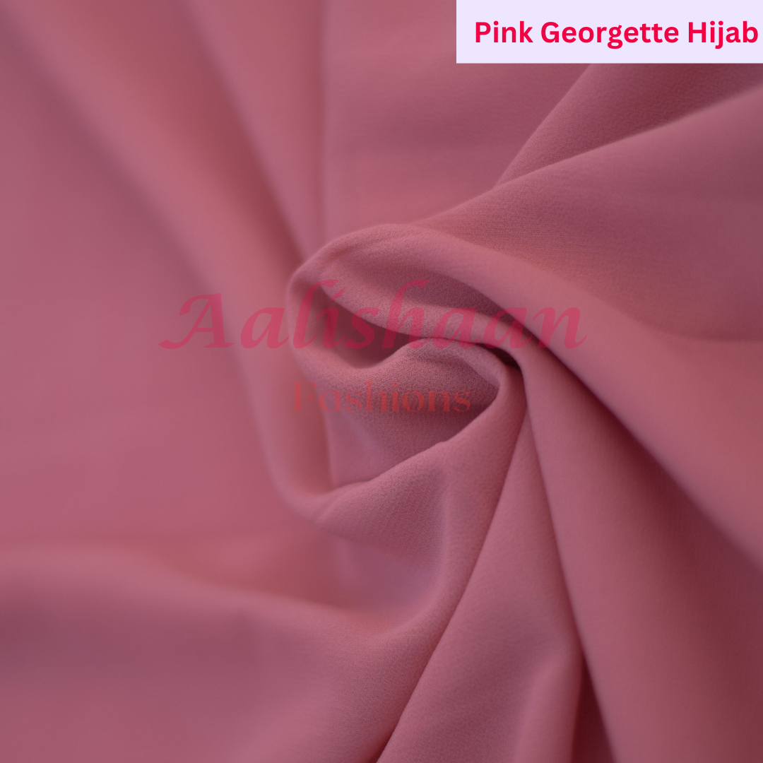 Pink - Premium Georgette Hijab - Aalishaan Fashions