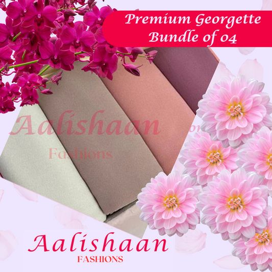 Tea Pink Pack of 04 - Premium Georgette Hijab Bundles - Aalishaan Fashions