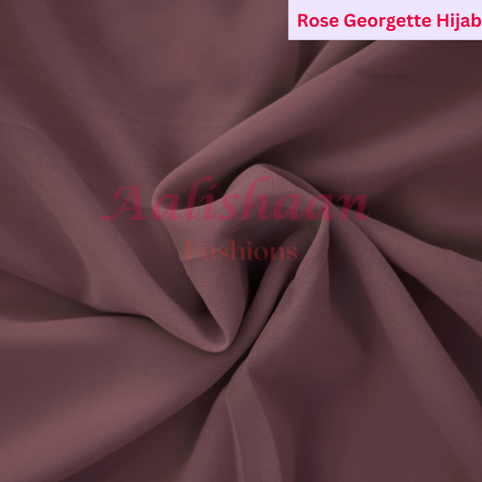 Rose Wood - Premium Georgette Hijab - Aalishaan Fashions