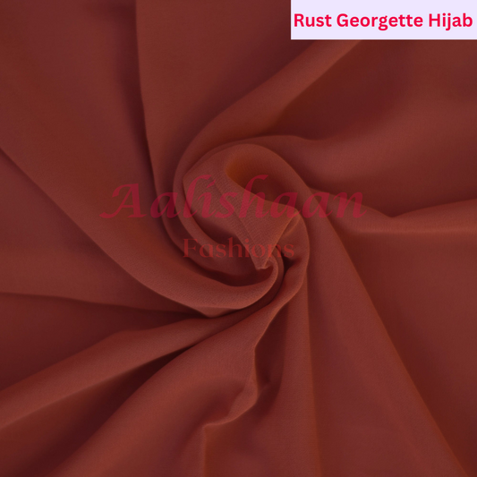 Rust - Premium Georgette Hijab - Aalishaan Fashions