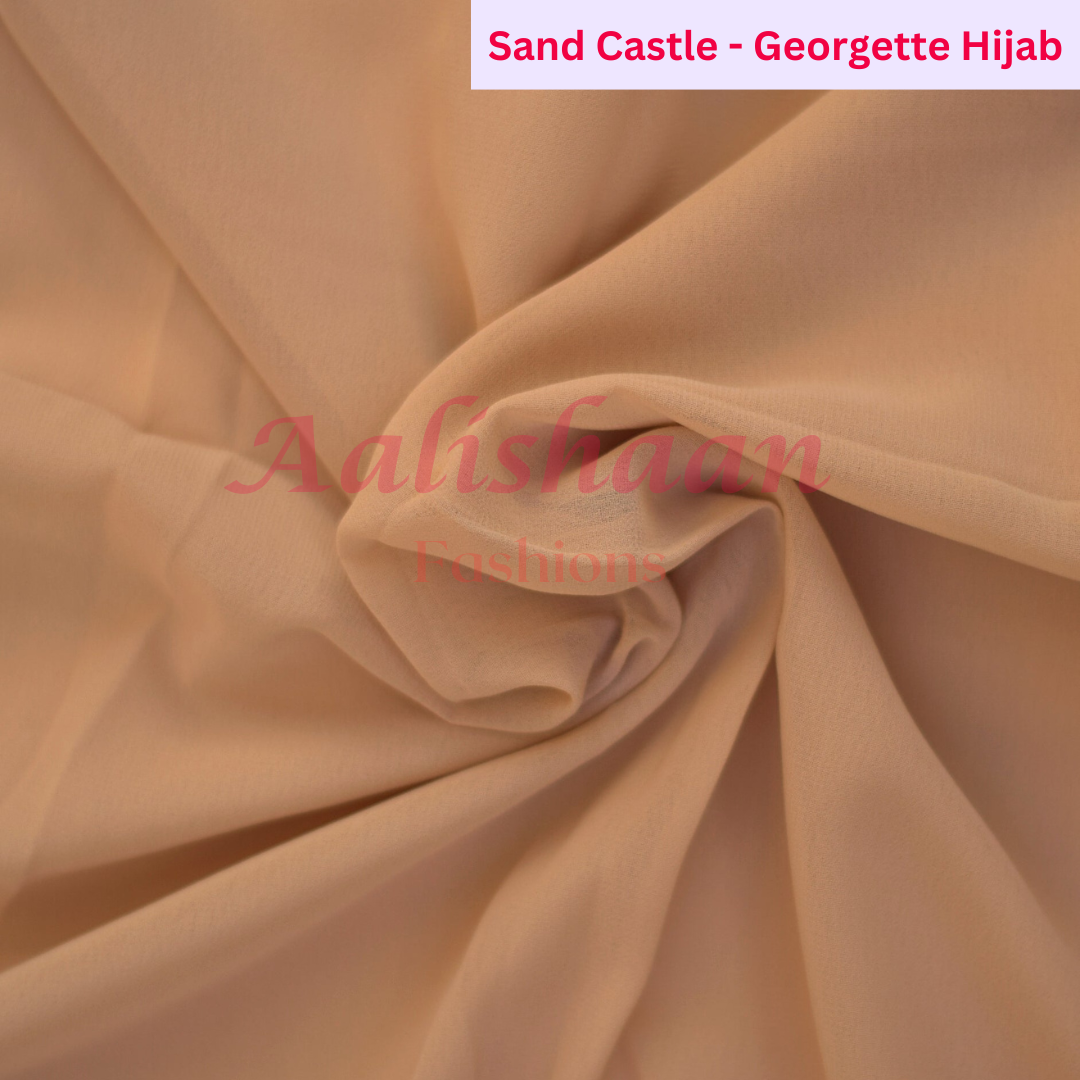 Sand Castle - Premium Georgette Hijab - Aalishaan Fashions