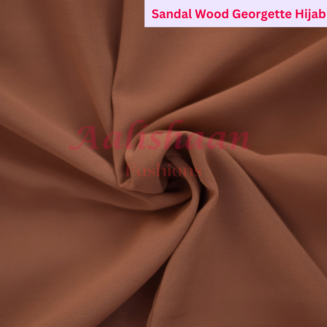 Sandal Wood - Premium Georgette Hijab - Aalishaan Fashions