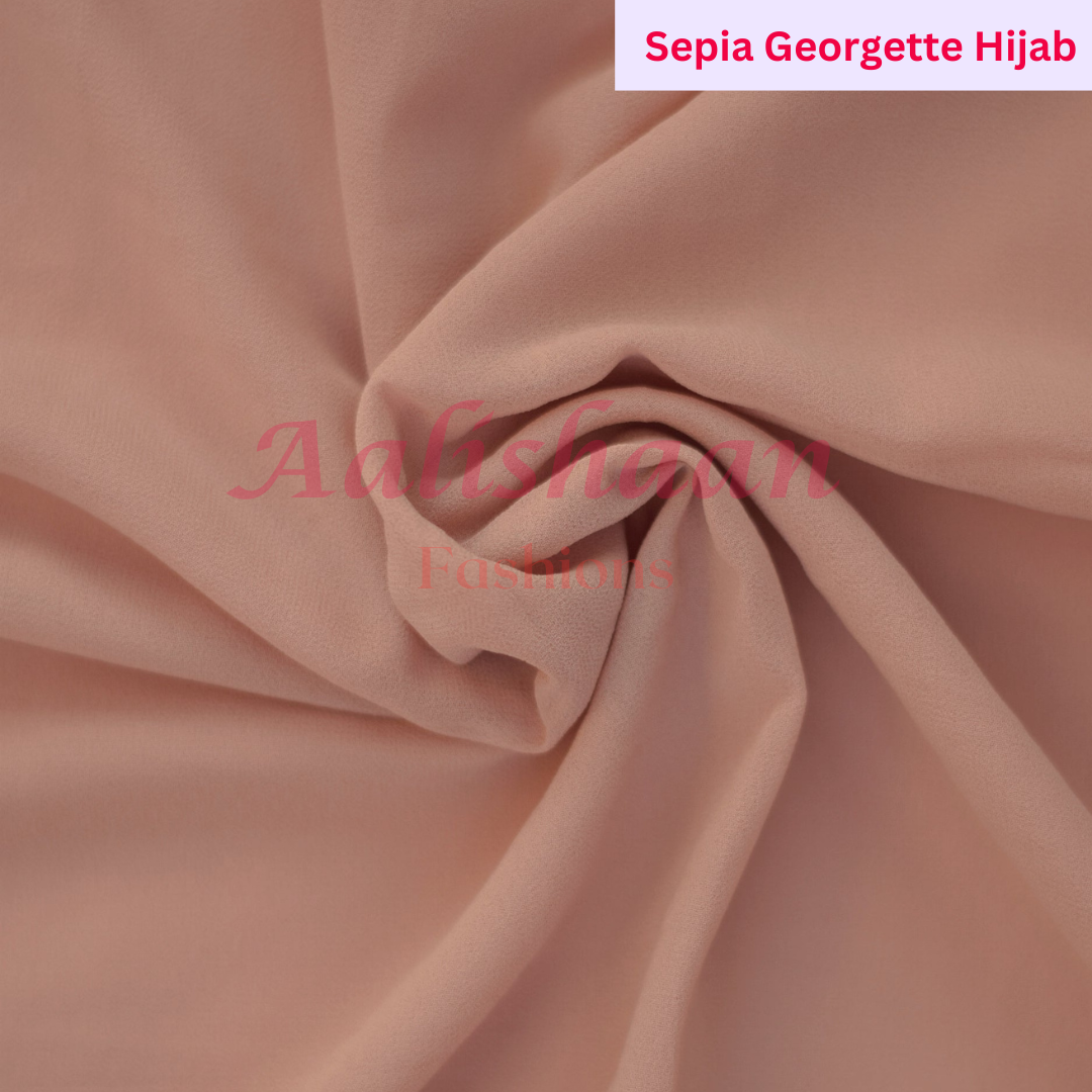 Sepia - Premium Georgette Hijab - Aalishaan Fashions