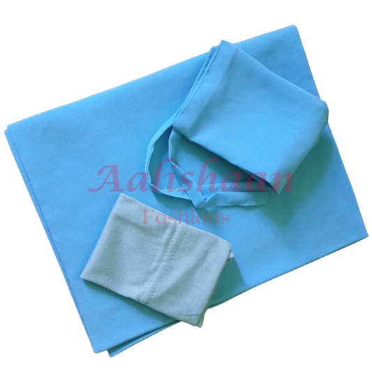 Sky Blue - Hijab - Niqab - Tube Cap Set