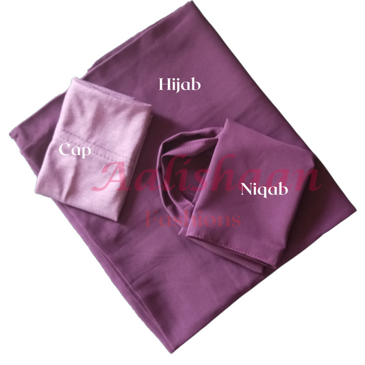 Soft Purple - Hijab - Niqab - Tube Cap Set