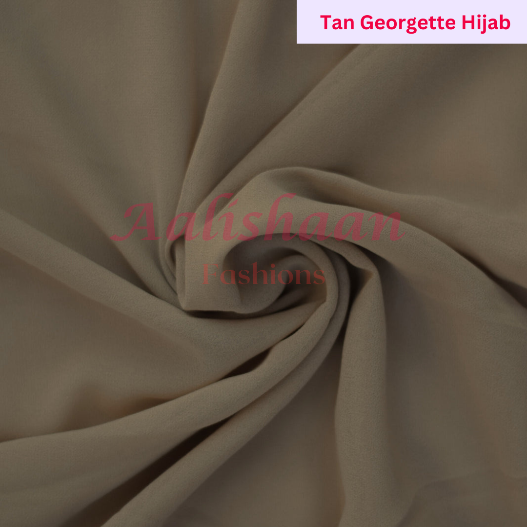 Tan - Premium Georgette Hijab - Aalishaan Fashions