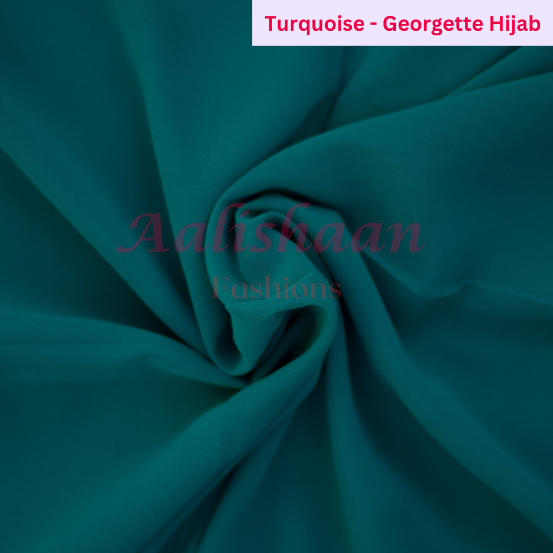 Turquoise - Premium Georgette Hijab - Aalishaan Fashions