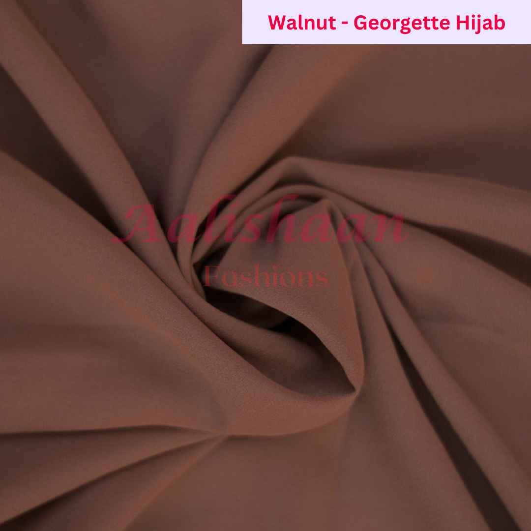 Walnut - Premium Georgette Hijab - Aalishaan Fashions