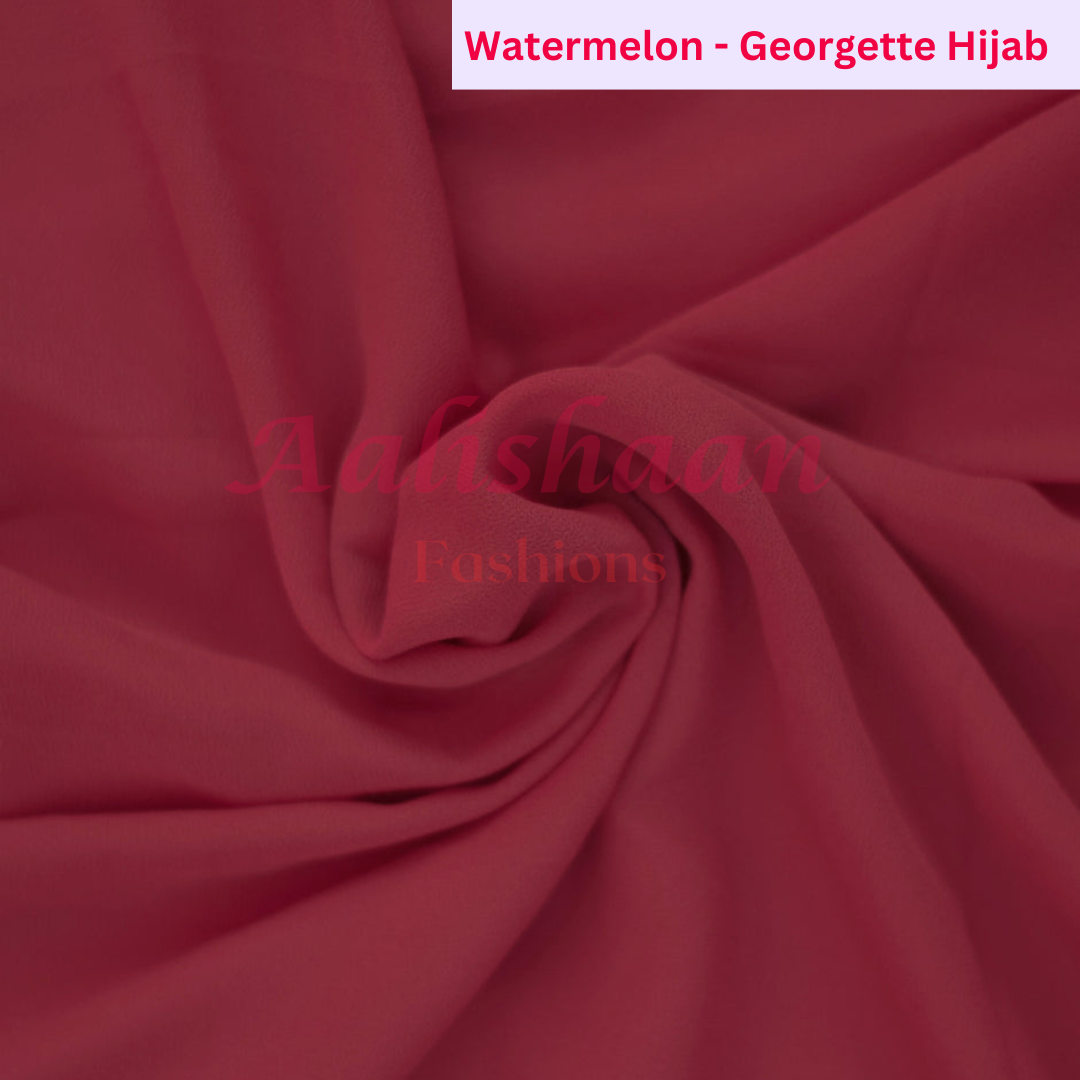 Watermelon - Premium Georgette Hijab - Aalishaan Fashions