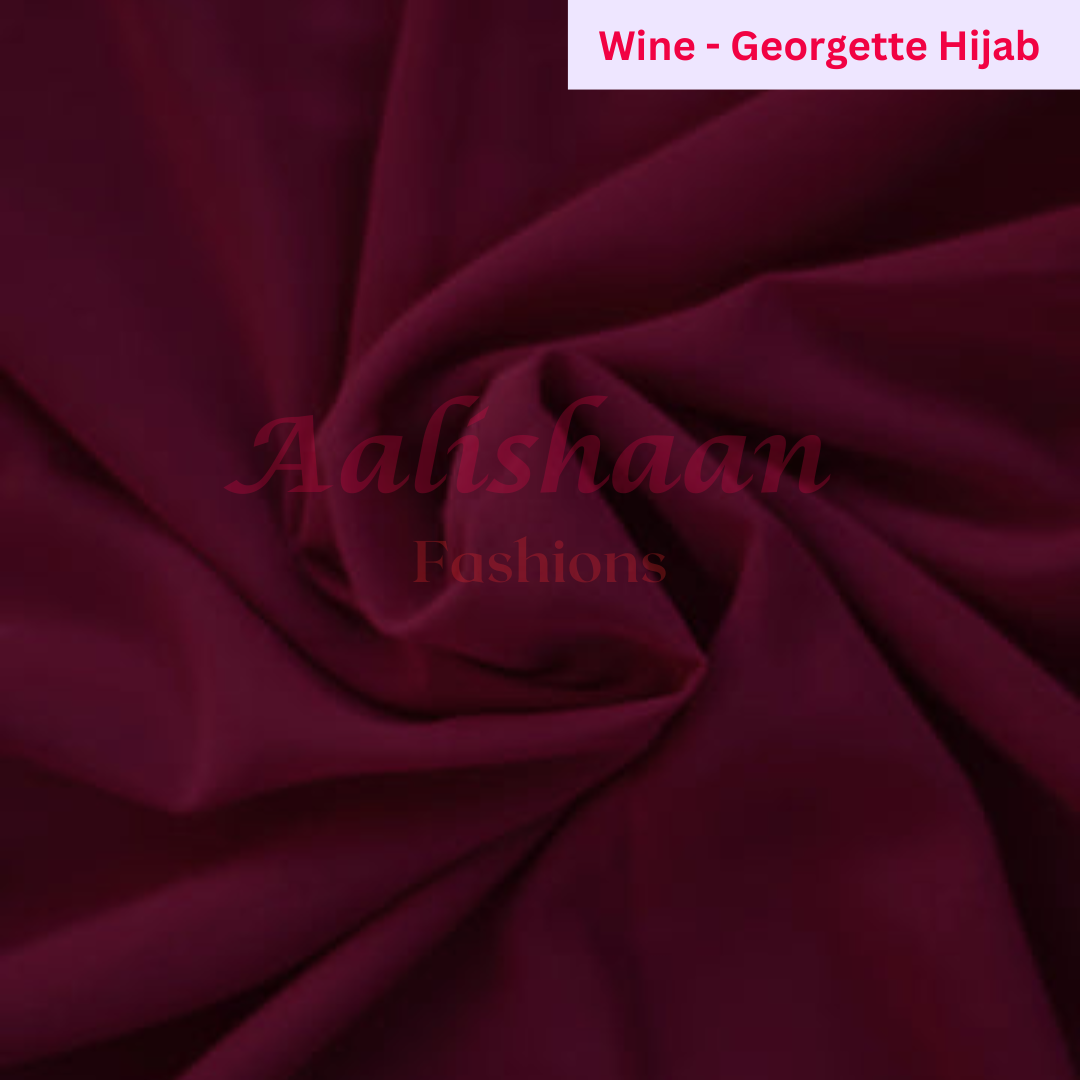 Wine - Premium Georgette Hijab - Aalishaan Fashions