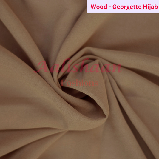 Wood - Premium Georgette Hijab - Aalishaan Fashions