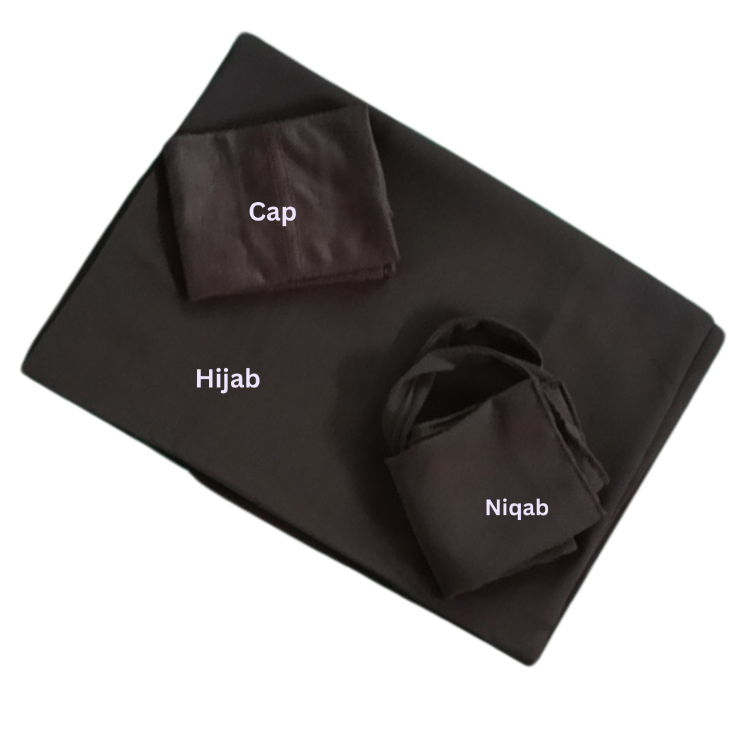 Chocolate Brown - Hijab - Niqab - Tube Cap Set