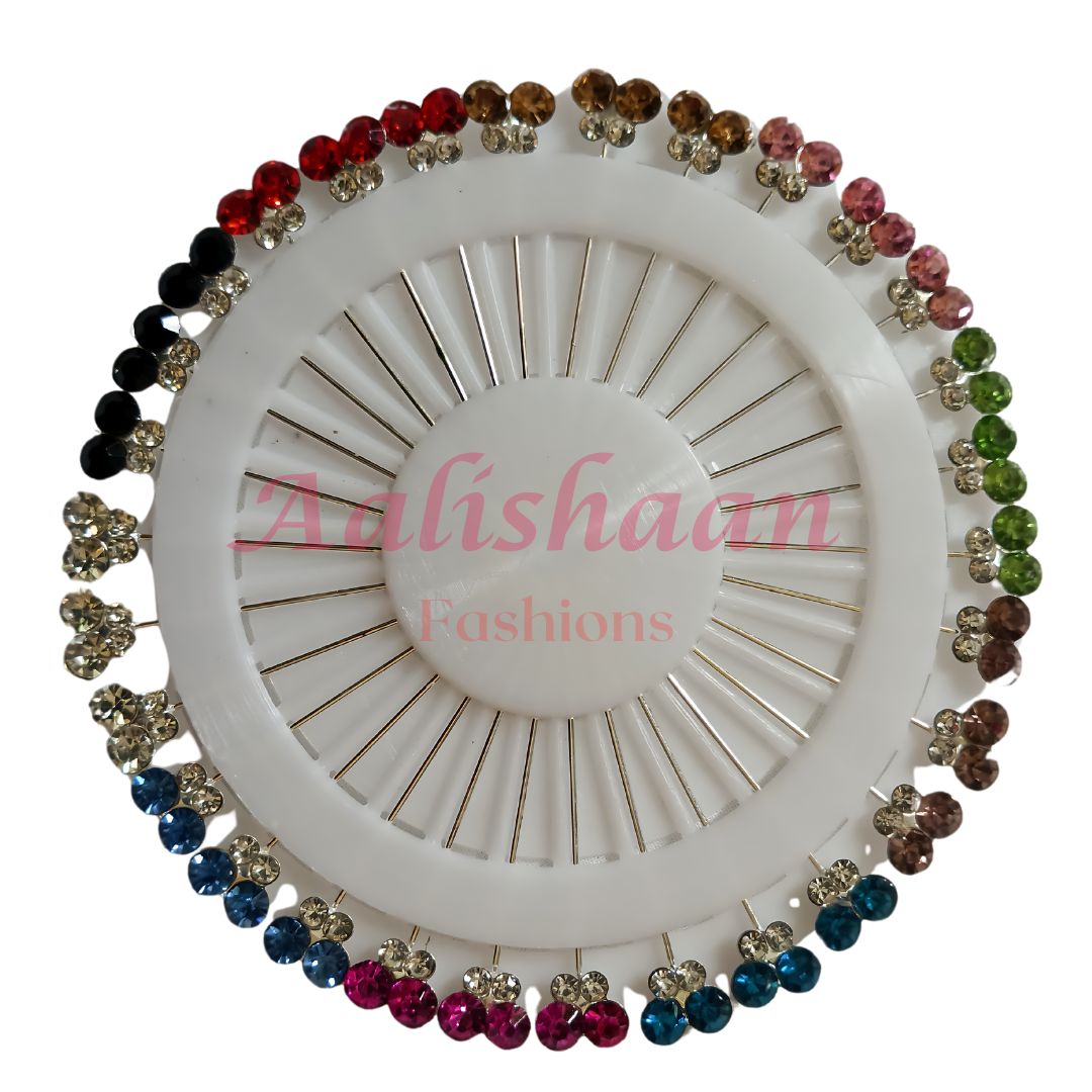 Rhinestone Multicolor Butterfly Straight - Pins Wheel - Aalishaan Fashions